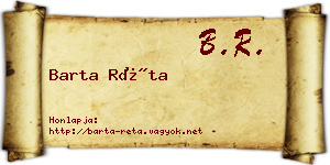 Barta Réta névjegykártya